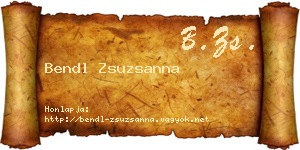 Bendl Zsuzsanna névjegykártya